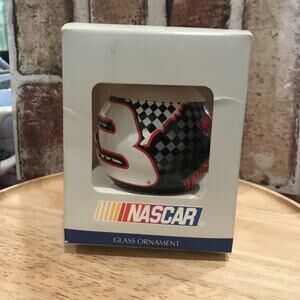 Vintage NIB Dale Earnhardt The Intimidator #3 NASCAR glass Christmas Ornament.